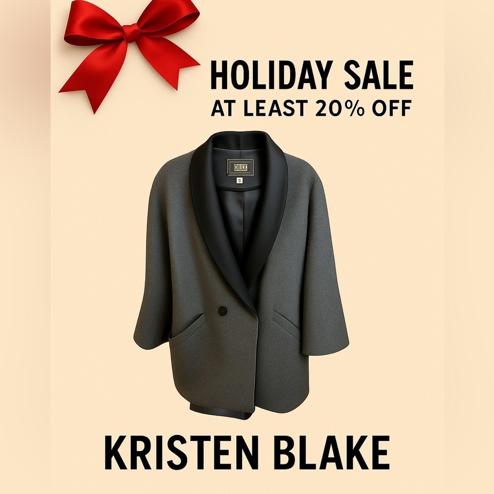 Kristen Blake Wool Peacoat Gray/Black Sz 12